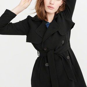 Abercrombie & Fitch Black Drapey Trench Coat (S)